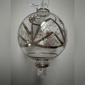 Egyptian hand blown glass ornaments platinum (NWT)